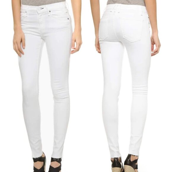 McGuire Denim (Revolve) - "Newton" Skinny Jeans with Raw Hem - White, Size 25 - Picture 1 of 12